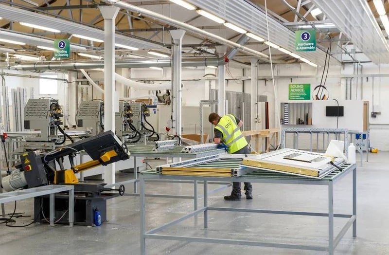 CMS Window employee at their factory
