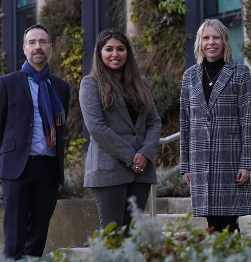 David Milroy, Partner at Maven and Ishani Malhotra, CEO of Carcinotech, pictured together for the Investment Fund for Scotland's first major deal
