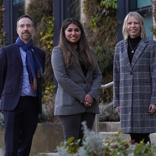 David Milroy, Partner at Maven and Ishani Malhotra, CEO of Carcinotech, pictured together for the Investment Fund for Scotland's first major deal