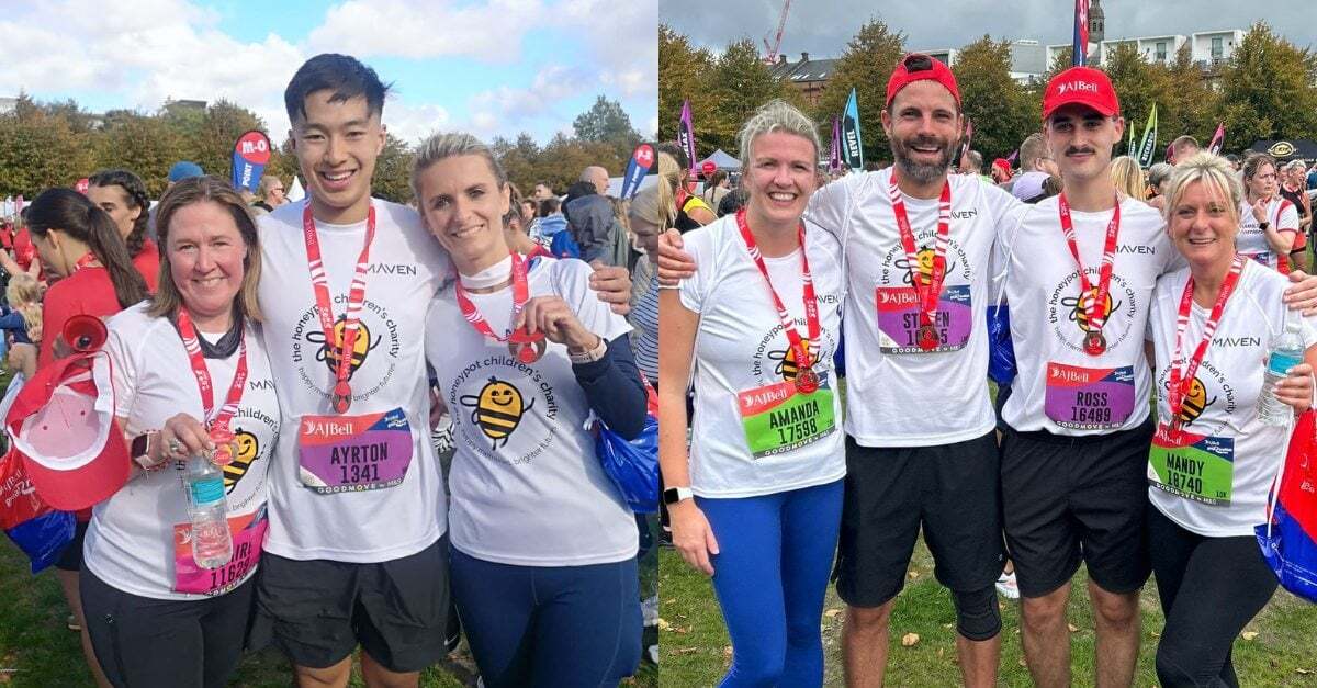 team Maven pictured together after running in the Great Scottish Run for Honeypot
