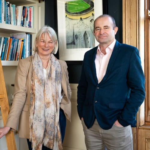 Elaine Penhaul, Founder and Director of Lemon and Lime Interiors, and Richard Brighty, Investment Manager at Maven, pictured together
