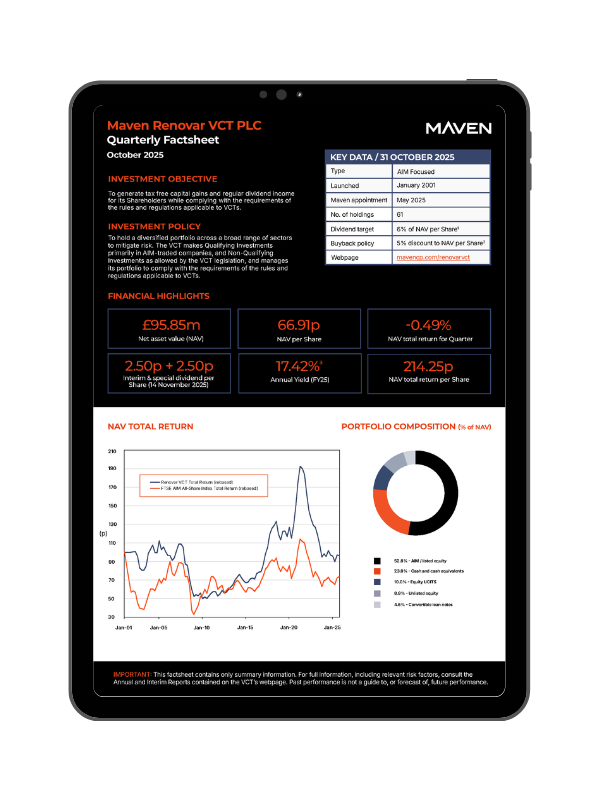 Download the Maven Renovar Quarterly Fund Factsheet for October 2025