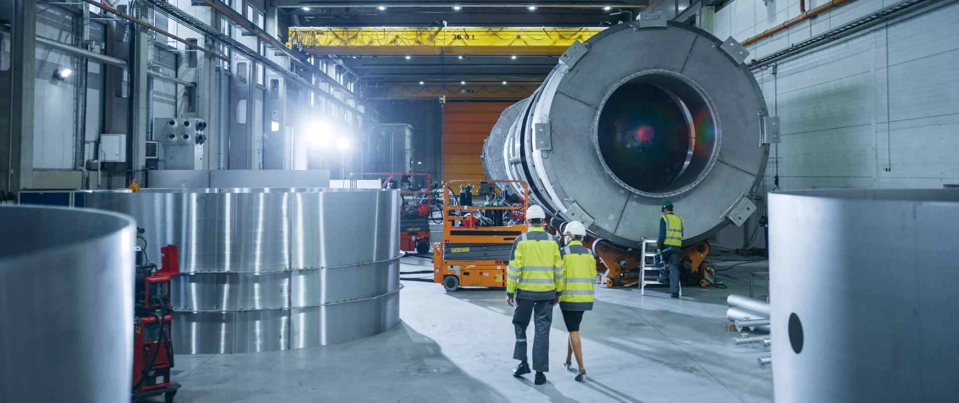 Two employees working at an engineering firm