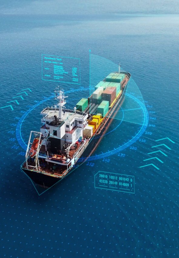 cargo ship using geospatial data